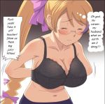 aquarion_evol black_bra blonde bouncing_breasts bows cheating_wife large_breasts meow_(artist) midriff mikkusu_(aquarion_evol) mix_(aquarion) pixiv_id_1060951 teacher teacher_and_student undressing