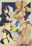 1girl 3_girls alluring alternate_costume beach bikini black_bikini black_swimsuit blonde_female catherine_(fire_emblem) cleavage fire_emblem fire_emblem:_three_houses intelligent_systems masakikazuyoshi nintendo official_alternate_costume rhea_(fire_emblem) sarong shamir_nevrand source_larger swimsuit water_gun watergun white_bikini white_swimsuit