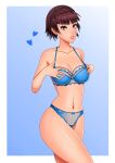 1girl 1girl 1girl alluring atlus bra female_only lipstick makoto_niijima medium_breasts panties persona persona_5 rrl0215 short_hair silf underwear