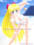 00s 1990s_(style) 1girl 1girl 2004 adult_swim alluring artist_name beach big_breasts bikini bishoujo_senshi_sailor_moon bishoujo_senshi_sailor_moon_r bishoujo_senshi_sailor_moon_r_the_movie bishoujo_senshi_sailor_moon_s bishoujo_senshi_sailor_moon_s_the_movie bishoujo_senshi_sailor_moon_supers bishoujo_senshi_sailor_moon_supers_the_movie blonde_hair blue_eyes blush bow breasts cleavage dated day earrings female_focus hair_bow half_updo heart jewelry long_hair md5_mismatch minako_aino necklace ocean outside pendant red_bow retro_artstyle side-tie_bikini_bottom sparkle suguro-m swimsuit toei_animation toonami twkr_(suguro-m) venus_symbol very_long_hair viz_media white_bikini