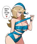 2d alluring ass big_breasts blonde_hair blue_eyes blue_hat christmas fanart hair_over_one_eye hand_on_ass large_ass large_thighs long_hair mario_(series) nintendo princess_rosalina rosalina santa_hat selvish94 sexy_pose smug smug_face squeezing_breast squeezing_breasts super_mario_bros. text text_bubble thighs wrapped