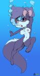 1girl 2014 absurd_res anthro areola biped breasts bubble byondrage countershading digital_media_(artwork) eyewear female fifi_la_fume front_view fur goggles hair_ribbon hairbow high_res lagomorph mammal marmelmm multicolored_body multicolored_fur multicolored_tail navel nipples nude pink_areola pink_nipples pink_nose purple_body purple_fur purple_tail pussy ribbons signature skunk solo tiny_toon_adventures two-tone_body two-tone_fur two-tone_tail underwater warner_brothers water white_body white_fur white_tail