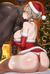 1boy 1girl ade_(nikke) ai_generated anal_licking anilingus anilingus_from_female ass balls breasts christmas christmas_outfit christmas_tree cuckold cuckolding dark-skinned_male fireplace foreskin gift_box glasses goddess_of_victory:_nikke heavy_breathing huge_balls huge_breasts huge_cock huge_testicles interracial looking_at_viewer looking_back mistletoe netorare ntr penis presents rimming rimming_male saliva saliva_trail santa_costume santa_hat shikicum69 sweat sweaty testicle thick_thighs thong warm_lighting wide_hips