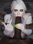 1boy 1girl 1girls 3d :>= abs angry angry_eyes angry_face areola bbc_choker both_hands_on_cock cd_projekt_red ciri clothed_sex clothing cuckold dark-skinned_male dark_skin fellatio female_penetrated hand_on_penis handjob huge_cock interracial light-skinned_female light_skin long_fingernails looking_at_viewer male middle_finger naked_female navel_piercing notgood3d nude nude nude_female outside pale-skinned_female pale_skin penis pov pov_male queen_of_spades sex skinny slut sucking sucking_penis sweating sweaty sword tattoo tattoo_on_face the_witcher_(series)