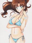 1girl 1girl adult_swim alluring big_breasts bikini bishoujo_senshi_sailor_moon bishoujo_senshi_sailor_moon_r bishoujo_senshi_sailor_moon_r_the_movie bishoujo_senshi_sailor_moon_s bishoujo_senshi_sailor_moon_s_the_movie bishoujo_senshi_sailor_moon_supers bishoujo_senshi_sailor_moon_supers_the_movie blue_bikini brown_hair cameltoe cleavage earrings female_focus front-tie_bikini_top front-tie_top green_eyes hair_intakes halterneck jewelry long_hair looking_at_viewer makoto_kino midriff navel nekito ponytail print_bikini rascal_(n119) sailor_jupiter side-tie_bikini_bottom sideboob smile swimsuit toei_animation toonami under_boob viz_media white_background