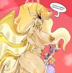 1boy1girl angel_wings anthro beak big_ass big_breasts bird_girl bitterbunz blonde blue_eyes embarrassed halo hazbin_hotel horny imminent_sex naughty_face sir_pentious_(hazbin_hotel) size_difference snake speaker_of_god_(hazbin_hotel) top_hat yellow_skin