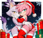 2girls ai_generated amy_rose blaze_the_cat christmas female holidays katalystnya sega sonic_the_hedgehog_(series) tagme
