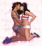 2_girls alternate_costume america_chavez american_flag_print artist_request ass avengers bare_arms bare_legs bare_shoulders between_legs between_thighs black_hair blue_socks blush bra breasts brown_hair closed_eyes clothed clothed_female clothed_sex couple curly_hair dark-skinned_female dark_skin duo earrings female/female female_only fingering_another fingering_partner fingering_through_clothes fingering_through_panties french_kiss full_body gold_earrings gold_jewelry hand_on_hip head_tilt heroine hoop_earrings interracial interracial_sex interracial_yuri jewelry kate_bishop kissing kneel legs lesbian_sex lingerie lips lipstick long_hair love makeup marvel marvel_comics medium_breasts midriff miss_america multiple_girls mutual_yuri nail_polish navel neck open_mouth ponytail posterior_cleavage purple_bra purple_lingerie purple_lipstick purple_nails purple_panties purple_socks purple_underwear red_lipstick romantic romantic_couple sex shirt small_breasts socks straight_hair superheroine tank_top thighs tied_hair tongue tongue_out underwear wavy_hair white_panties white_underwear young_avengers yuri