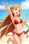 1girl 2d 2d_(artwork) 2d_artwork absurdly_long_hair alluring arm_up asuna_(sao) bare_arms bare_belly bare_calves bare_chest bare_hands bare_hips bare_legs bare_midriff bare_navel bare_shoulders bare_skin bare_soles bare_thighs bare_toes barefoot beach belly bikini bikini_bottom bikini_only bikini_top blue_sky brown-eyed_female brown-haired_female brown_eyebrows brown_eyes brown_hair calves cleavage clouds coast collarbone curvaceous curvaceous_body curvaceous_female curvaceous_figure curvaceous_hips curvaceous_teenager curvy curvy_body curvy_female curvy_figure curvy_hips day daylight daytime digital digital_art digital_drawing digital_drawing_(artwork) digital_media digital_media_(artwork) exposed_arms exposed_belly exposed_chest exposed_hips exposed_legs exposed_midriff exposed_navel exposed_shoulders exposed_skin exposed_thighs exposed_toes feet female_focus female_only fingernails fingers full_body groin half-dressed half_naked half_updo halterneck hand_up head_tilt high_res high_resolution high_school_student horizon hourglass_figure inguinal_crease inguinal_ligament jumping knees lean_figure legs light-skinned light-skinned_female light_skin light_skin_female light_skinned linea_alba long_hair looking_at_viewer medium_breasts midriff naked_female naked_woman narrow_waist navel nude nude_female nudity ocean open_mouth open_mouth_smile outdoor outdoor_nudity outside pale pale-skinned_female pale_skin pale_skinned_female parted_lips peace_sign petite petite_body petite_breasts petite_female petite_girl petite_tits pixiv_link red_bikini red_bikini_bottom red_bikini_top red_string_bikini red_swimsuit red_swimwear sand school_girl sea seaside semi_nude shoulders shugo19 side-tie_bikini sign sky slender_body slender_waist slim_waist stomach string_bikini swimsuit swimwear sword_art_online teen teen_girl teenage_girl thigh_gap tilted_head toes tongue upper_teeth v v_sign very_long_hair very_long_hair_female watermark wide_hips young_female young_woman yuuki_asuna