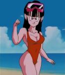 angry angry_face backless_outfit backless_swimsuit beach big_ass big_breasts black_hair blue_sky chi-chi_(dragon_ball) chichi cleavage clenched_hand clenched_teeth cloud clouds collarbone crotch dragon_ball dragon_ball_z earrings edit edited edited_screencap fringe fringe_hair fringe_trim groin hand_up long_cleavage long_hair open_mouth red_earrings red_swimsuit screencap sea seaside sidelocks snorkel swimsuit thick_thighs