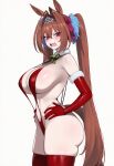 1girl ai_generated angry angry_expression angry_face animal_ears ass big_ass big_breasts bikini blush breasts christmas christmas_outfit daiwa_scarlet_(umamusume) hand_on_hip horse_ears horse_girl horse_tail huge_ass huge_breasts light-skinned_female light_skin long_hair looking_at_viewer navel sling_bikini sweat sweatdrop thick_thighs thighs truck-kun_art tsundere twin_tails umamusume umamusume_pretty_derby white_background