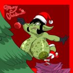 1girl big_breasts borka_(cartoonfan402) cartoonfan402 christmas christmas_2025 female goblin_girl holidays merry_christmas original solo
