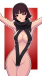 1girl alluring alternate_costume atlus big_breasts brown_hair female looking_at_viewer makoto_niijima mwxxxart persona persona_5 sega short_hair silf solo tagme white_skin