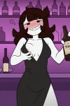 1girl accurate_art_style ai_assisted ai_generated alcohol black_dress blush cleavage club clubbing dirtmaster drunk female_only grinning internet_celebrity jaiden jaiden_(jaiden_animations) jaiden_animations jaidenanimations looking_at_viewer nip_slip nipple_slip party partying seductive seductive_smile sexy sexy_body skimpy skimpy_dress slut teasing youtube youtuber