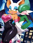 ai_generated gallade mobian_(species) mobian_bat pokemon rouge_the_bat sonic_the_hedgehog_(series) tagme