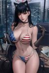 1girl 1girl 1girls 2025 absurd_res absurd_res american_flag_bikini animal_ears arm_length_gloves athletic athletic_female bangs bare_arms bare_shoulders bare_skin bare_thighs bell bell_collar big_breasts big_breasts big_breasts bikini bikini_bottom bikini_top black_choker black_collar black_gloves black_hair black_panties black_underwear blue_archive bra breasts cat_ears cat_girl choker city city_background cityscape cleavage clothed clothed_female clothing collar cute_face desk female_focus female_only fit fit_female gloves high_res high_resolution high_school_student hips holding_pen holding_stylus holding_tablet huge_breasts large_filesize light-skinned_female light_skin long_hair looking_at_viewer millennium_science_school_logo_(blue_archive) millennium_science_school_student navel nekomimi night nighttime office office_chair office_desk pale-skinned_female pale_skin panties parted_lips pen plump_breasts red_eyes revealing_clothes rio_(blue_archive) rio_tsukatsuki_(blue_archive) sciamano240 seminar_(blue_archive) seminar_president slim_female slim_waist solo_female solo_focus stomach student student_council_president stylus tablet tagme teen teenage_female thick_thighs thighhighs_removed thighs toned toned_body toned_female toned_stomach tsukatsuki_rio under_boob underwear very_high_resolution very_long_hair wide_hips