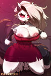 1girl 1girls absurd_res alternate_version_available angry annoyed annoyed_expression anthro anthrofied areola areola_slip big_breasts breasts breasts_bigger_than_head canid canid_demon canine choker clothed clothing curvaceous curvy curvy_female curvy_figure demon digital_media_(artwork) ear_piercing earrings eyebrows eyelashes female_focus female_only fur furry glistening glistening_body goth goth_girl hellhound helluva_boss high_res hourglass_figure huge_breasts looking_at_viewer loona_(helluva_boss) madheaven mammal motion_lines nipples red_eyes red_sclera thick_thighs twitter_link voluptuous voluptuous_female white_body white_fur white_hair white_skin wide_hips wolf wolf_ears wolf_girl