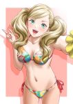 1girl 1girl 1girl alluring ann_takamaki atlus big_breasts bikini cleavage female_only looking_at_viewer masatoshi_1219 persona persona_5 sega swimsuit tagme