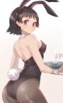 1girl 1girl alluring atlus big_breasts brown_hair bunny_ears bunny_girl bunnysuit clothed_female female_focus female_only kurosususu makoto_niijima persona persona_5 red_eyes sega short_hair silf solo_female solo_focus