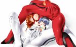 2_girls ass asuka_langley_souryuu blue_eyes blue_hair blush bodysuit breast_grab breasts cameltoe censored embarrassed hair_ornament long_hair mosaic_censoring multiple_girls neon_genesis_evangelion nipples orange_hair plugsuit red_eyes rei_ayanami short_hair skin_tight spread_pussy_under_clothes tyno