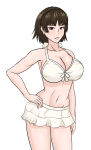 1girl 1girl afimaki alluring atlus brown_hair light_skin looking_at_viewer makoto_niijima medium_breasts megami_tensei persona persona_5 red_eyes sega short_hair silf swimwear thighs