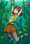 1girl ai_generated drowned drowning female labreed penny_(stardew_valley) peril pixel_art river solo stardew_valley underwater underwater_peril