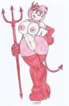 1girl amy_rose demon_costume female marlon64 nude sega solo sonic_the_hedgehog_(series)