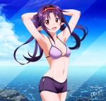 1girl 1girl 1girls 2d 2d_(artwork) 2d_artwork alluring arm_behind_head arms_behind_head bare_arms bare_belly bare_chest bare_hands bare_legs bare_midriff bare_navel bare_shoulders bare_skin bare_thighs bikini bikini_bottom bikini_only bikini_top blue_sky breasts brown-eyed_female brown_eyes clouds collarbone day daylight daytime digital digital_art digital_drawing digital_drawing_(artwork) digital_media digital_media_(artwork) e elbows exposed_arms exposed_belly exposed_chest exposed_legs exposed_midriff exposed_navel exposed_shoulders exposed_skin exposed_thighs female_focus female_only grin groin half-dressed half_naked halterneck hand_behind_head hands_behind_head high_res high_resolution horizon inguinal_crease inguinal_ligament konno_yuuki lean_figure linea_alba long_hair looking_at_viewer midriff naked_female naked_woman narrow_waist navel nude nude nude_female nudity ocean open_mouth open_mouth_smile outdoor outdoor_nudity outside outside parted_bangs parted_lips petite petite_body petite_breasts petite_female petite_girl petite_tits pointy_ears posing posing_for_the_viewer purple-eyed_female purple_bikini purple_bikini_bottom purple_bikini_top purple_eyes purple_string_bikini purple_swimsuit purple_swimwear sea seaside semi_nude shoulders shugo19 sky slender_body slender_waist slim_waist small_breasts smile smiley_face smiling_at_viewer standing stomach string_bikini swimsuit swimwear sword_art_online thighs tongue twin_tails twintails_(hairstyle) upper_body wide_hips