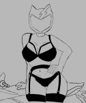 2d animal_ear_headwear animal_ears black_and_white cat_ear_helmet cat_ears control_(fortnite) digital_drawing_(artwork) fortnite fortnite:_battle_royale hands_on_hips lingerie looking_at_viewer monochrome motorcycle motorcycle_helmet sketch stupidroach thick_thighs wip