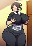 1girl ai_generated ass big_ass big_breasts breasts huge_ass huge_breasts jujutsu_kaisen kuroi_misato maid_uniform
