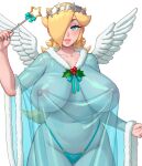 angel_wings areolae_visible_through_clothing bare_thighs blonde_hair blue_eyes gigantic_breasts grin hair_over_one_eye high_res huge_areolae huge_breasts huge_nipples huge_thighs light-skinned_female light_skin long_hair looking_at_viewer massive_breasts nintendo nipples_visible_through_clothing panties puffy_nipples rizdraws rosalina simple_background solo_female squatting super_mario_bros. sweat sweatdrop thick_body thick_female thick_thighs thighs voluptuous voluptuous_female wings