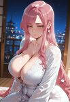 100_kanojo 1girl ai_generated curvy curvy_female curvy_figure hanazono_hahari kimi_no_koto_ga_dai_dai_dai_dai_daisuki_na_100-nin_no_kanojo mature_female milf night pink_hair