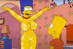 bart_simpson dancing gif huge_breasts marge_simpson micro_bra the_simpsons thighs thong