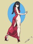  black_hair china_dress ironsideroger kill_la_kill kiryuuin_satsuki looking_back satsuki_kiryuuin 