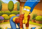 all_fours breasts breasts_out erect_nipples marge_simpson no_bra the_simpsons