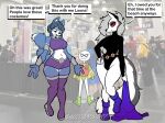 1boy 1girl 2_girls aabramsart anthro big_breasts blue_body blue_fur breasts canid canine canis convention cosplay dc_comics english_text eyeliner fox fur grey_body grey_fur group hellaverse helluva_boss human krystal_(star_fox) loona_(helluva_boss) makeup male mammal medium_breasts navel nintendo photo_background photography_(artwork) raven_(dc) red_sclera robin_(dc) small_waist standing star_fox starfire_(teen_titans) teen_titans text trio white_body white_fur white_sclera wide_hips wolf