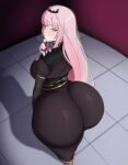 1girl ai_generated ass big_ass breasts dress fundoshilover101 gigantic_ass hololive huge_ass mori_calliope