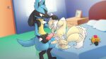 2026 anal animal_genitalia ass balls blue_body blue_fur blush canid canine digital_media_(artwork) erection fellatio fellatio fur generation_4_pokemon generation_6_pokemon genital_fluids genitals gif hair high_res jackal lucario male/male male_penetrating male_penetrating_male mammal meowstic nintendo nude open_mouth oral oral_penetration penetration penile penis pokemon pokemon_(species) sex shiny_pokemon smile tail tongue webm zpectralkrystal