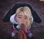1boy 1girl 1girls 3d asymmetrical_hair blonde_hair blue_eyes bodysuit canon_couple couple dark-skinned_male dark_skin fellatio gwen_stacy gwen_stacy_(spider-verse) interracial light-skinned_female light_skin male marvel marvel_comics miles_morales oral penis romantic_couple smitty34 spider spider-gwen spider-man spider-man:_across_the_spider-verse spider-man:_into_the_spider-verse spider-man_(series) sucking_tip superhero superhero_costume superheroine thick_thighs