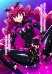 1girl bad_end_happy bad_end_precure bat_wings bodysuit covered_nipples dark_persona earrings erect_nipples fingerless_gloves frills gloves jewelry joy_ride long_hair open_mouth pee peeing pink_eyes pink_hair precure precure_happy_shower pussy skin_tight smile smile_precure! solo spread_legs spread_pussy tiara translation_request twin_tails twintails uncensored urine wings