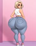 1girl ai_generated ass big_ass breasts carmen_and_kelsie fundoshilover101 huge_ass jeans kelsie_daniels