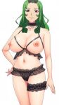 big_breasts breasts_outside green_hair kurruta_kyoutou touko