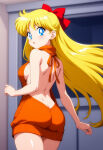 1girl adult_swim alluring ass bishoujo_senshi_sailor_moon bishoujo_senshi_sailor_moon_r bishoujo_senshi_sailor_moon_r_the_movie bishoujo_senshi_sailor_moon_s bishoujo_senshi_sailor_moon_s_the_movie bishoujo_senshi_sailor_moon_supers bishoujo_senshi_sailor_moon_supers_the_movie blonde_hair blue_eyes medium_breasts minako_aino sideboob toei_animation toonami virgin_killer_sweater viz_media wolf_(artist)