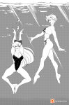 2girls adult_swim alluring asphyxiation bare_legs barefoot big_breasts bikini bishoujo_senshi_sailor_moon bishoujo_senshi_sailor_moon_r bishoujo_senshi_sailor_moon_r_the_movie bishoujo_senshi_sailor_moon_s bishoujo_senshi_sailor_moon_s_the_movie bishoujo_senshi_sailor_moon_supers bishoujo_senshi_sailor_moon_supers_the_movie cleavage deep_end drowning drtoxic female haruka_ten'ou haruka_tenou minako_aino monochrome one-piece_bikini sideboob swimming_pool toei_animation toonami underwater viz_media