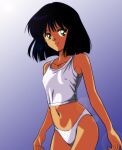 1990s_(style) 1girl 1girl adult_swim alluring bishoujo_senshi_sailor_moon bishoujo_senshi_sailor_moon_s bishoujo_senshi_sailor_moon_supers black_hair bob_cut camisole covered_erect_nipples female_focus gentoku high_res hotaru_tomoe lens_flare lingerie magical_girl medium_breasts navel panties retro_artstyle sailor_saturn short_hair tank_top toei_animation toonami underwear viz_media white_panties
