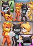 1boy 1girl 2_girls acceptance after_sex anthro antoine_d'coolette balls barefoot bbmbbf bisexual bisexual_female blush breasts bunnie_rabbot comic couple cowgirl_position crying cum cum_in_pussy cum_inside early_pregnancy ebony_the_cat feet female/female how_many_times_per_day_(comic) imminent_impregnation imminent_pregnancy implied_impregnation impregnation impregnation_request insemination_request male male/female mobius_unleashed nipples no_going_back nude palcomix penis permanent pregnant pregnant_female pussy raw_sex sega sega sex sonic_the_hedgehog_(series) swinger tears threesome throuple unprotected_sex vaginal vaginal_penetration vaginal_sex