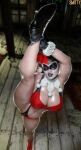 1girl 1girls 3d batman_(series) big_breasts bozo_pubic_tattoo dc_comics dc_comics flexible harley_quinn harley_quinn_(classic) harley_quinn_(injustice) injustice_2 legs_up looking_at_viewer smitty34 solo_female