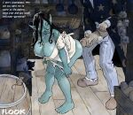 1boy 1girl animal aqua_lipstick aqua_skin bare_legs bare_shoulders barefoot barrel big_breasts black_cat black_hair bread breasts cat cleavage collarbone couple dress duo english_text erection feet flook flook_(artist) food frying_pan garlic goblin goblin_female grin half-closed_eyes head_out_of_frame hetero imminent_anal imminent_sex indoors knees_together_feet_apart leaning leaning_forward legs lips lipstick long_hair looking_at_another looking_back makeup male_pubic_hair mouse mushroom naughty_face off-shoulder_dress off_shoulder original original_character pajamas panties panties_down parted_lips penis pointy_ears potatoes_(food) pubic_hair removing_panties shadow short_dress short_sleeves smile standing storeroom straight_hair talking testicle text thick_penis thighs uncensored underwear white_dress white_panties white_underwear wooden_floor