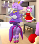 2girls amy_rose anthro big_ass blaze_the_cat feline female hedgehog mikumikudance mmd sega silverteam2017 sonic_the_hedgehog_(series) surprised_face