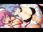 2girls barefoot blue_eyes blue_hair blush breast_grab breasts choker doctor feet fingering glasses hat masturbation multiple_girls nurse oneechan_no_shuuchuu_chiryou! open_clothes open_shirt panties pussy_juice short_hair solo spread_legs tail_skid through_panties twin_tails underwear wet wet_panties wince wink yuri